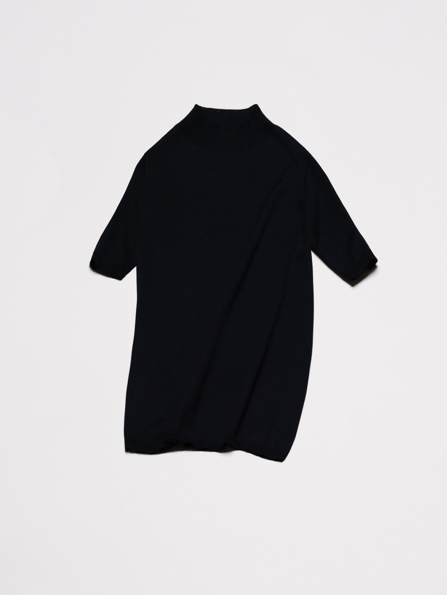 Extra Fine Merino Wool Mock Neck 3/4 Sleeves