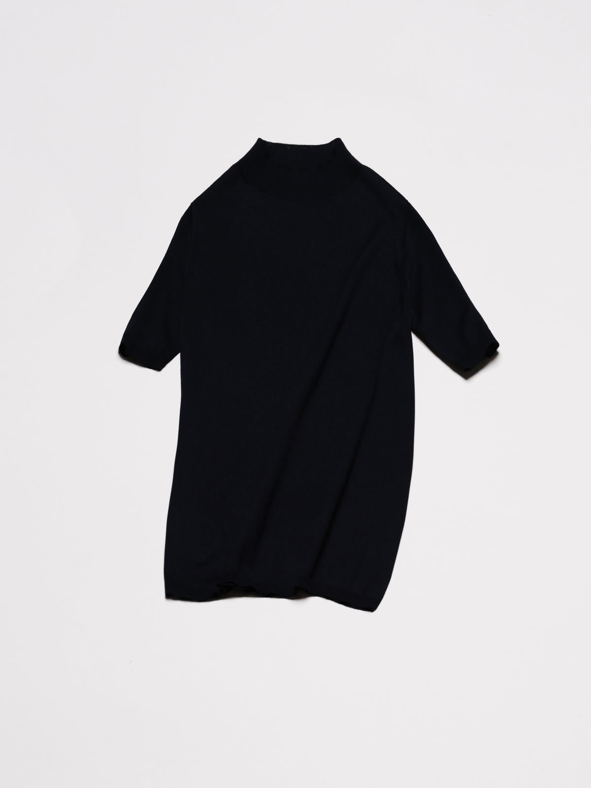 Extra Fine Merino 3/4 Mock Neck in Black – Lèmme, made in Italy