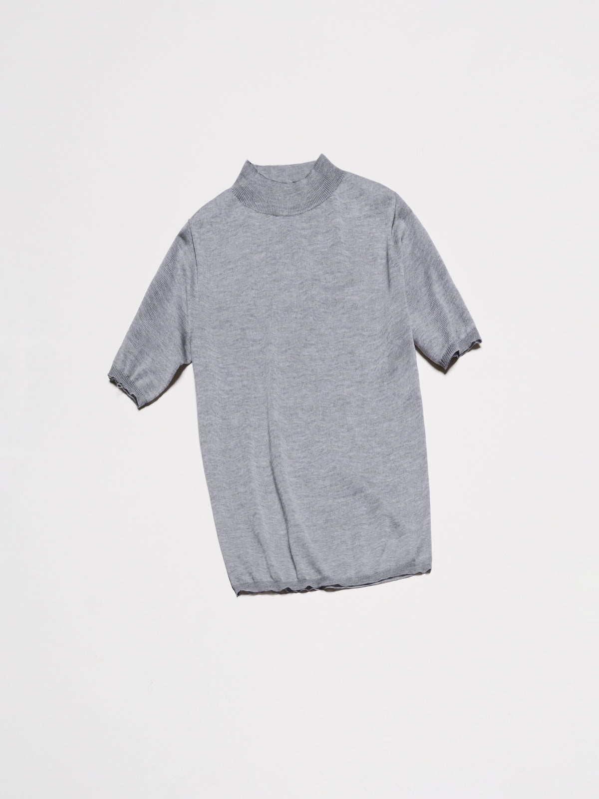 Extra Fine Merino 3/4 Mock Neck in Light Grey – Lèmme, made in Italy