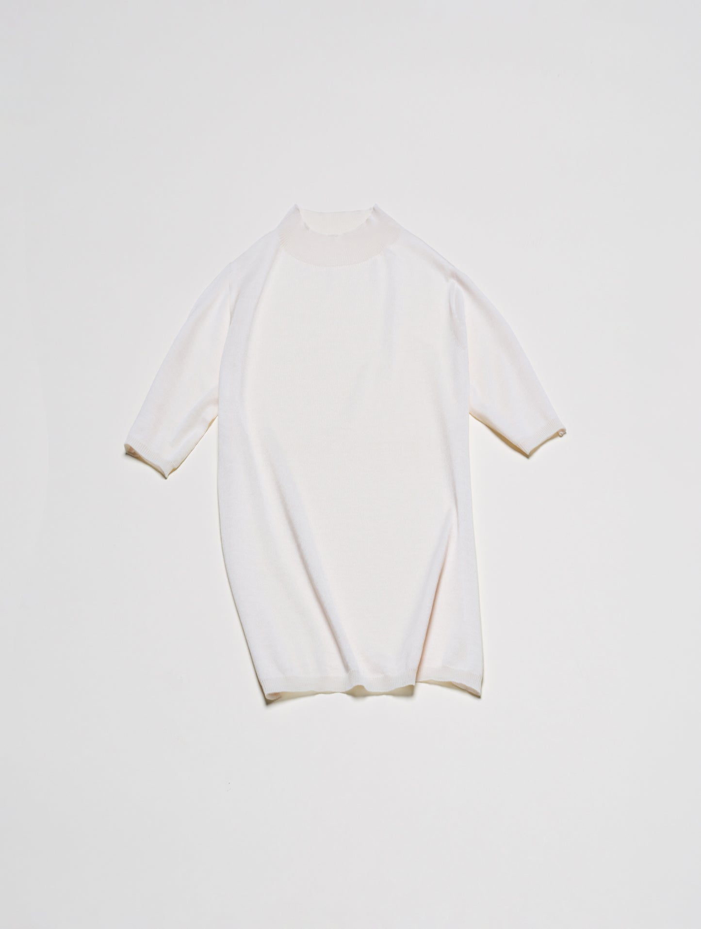 Extra Fine Merino Wool Mock Neck 3/4 Sleeves