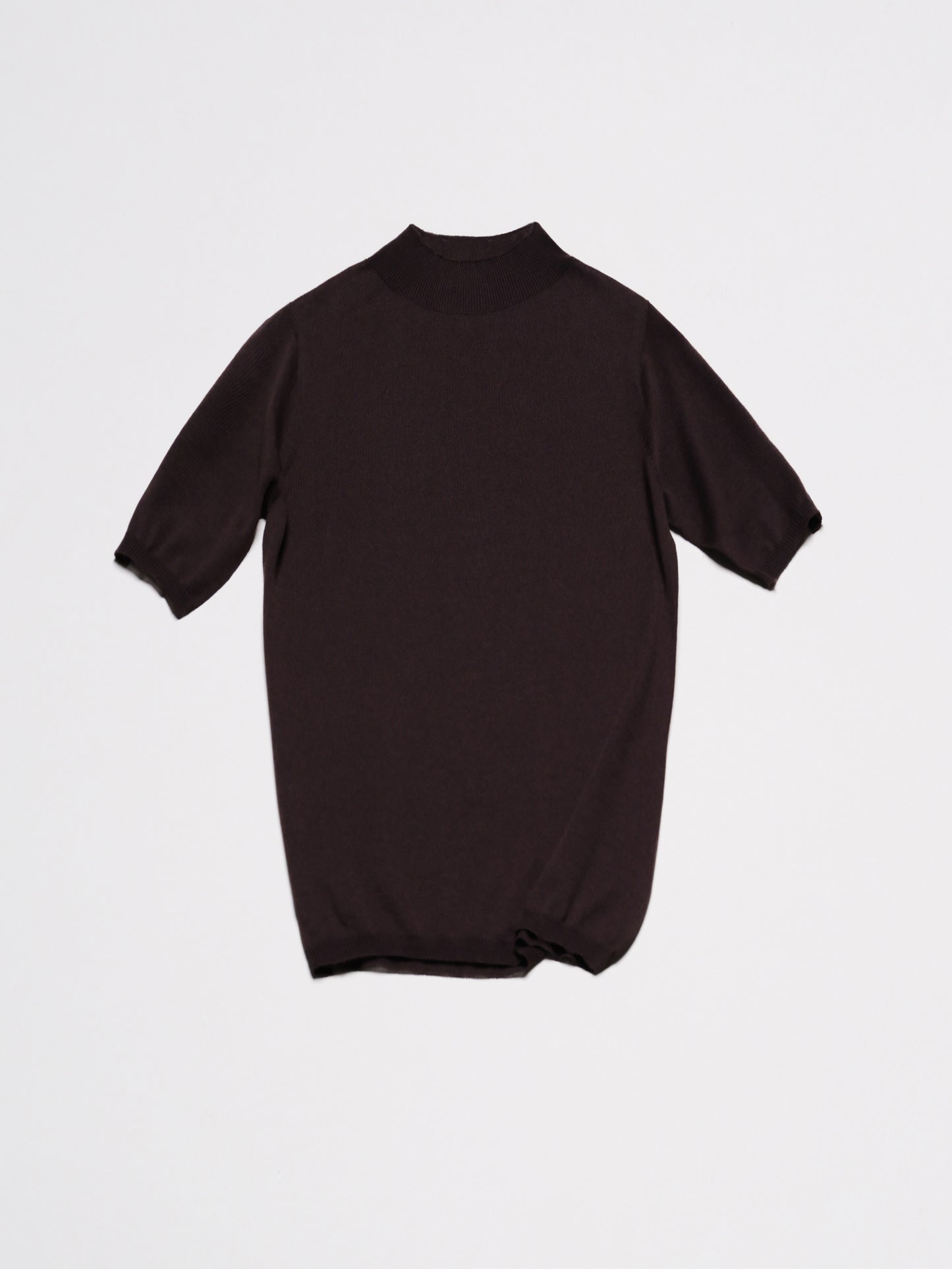 Extra Fine Merino Wool Mock Neck 3/4 Sleeves