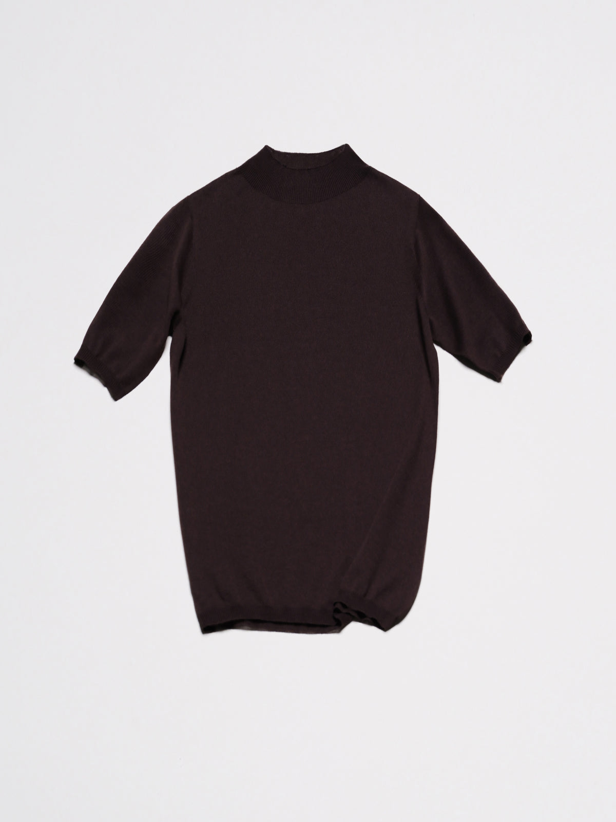 Extra Fine Merino 3/4 Mock Neck in Chocolate – Lèmme, made in Italy