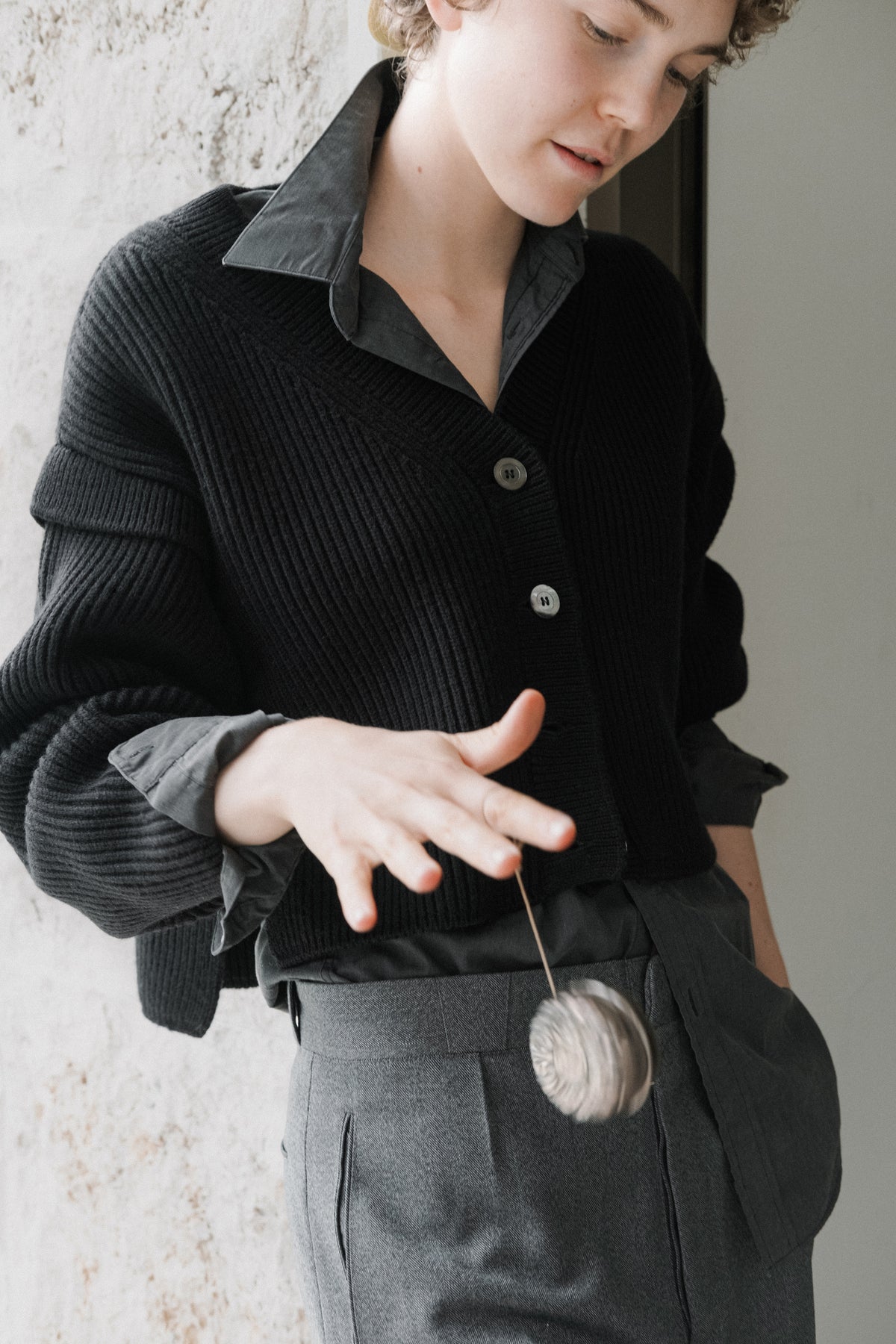 Extra Fine Merino Cropped Cardigan