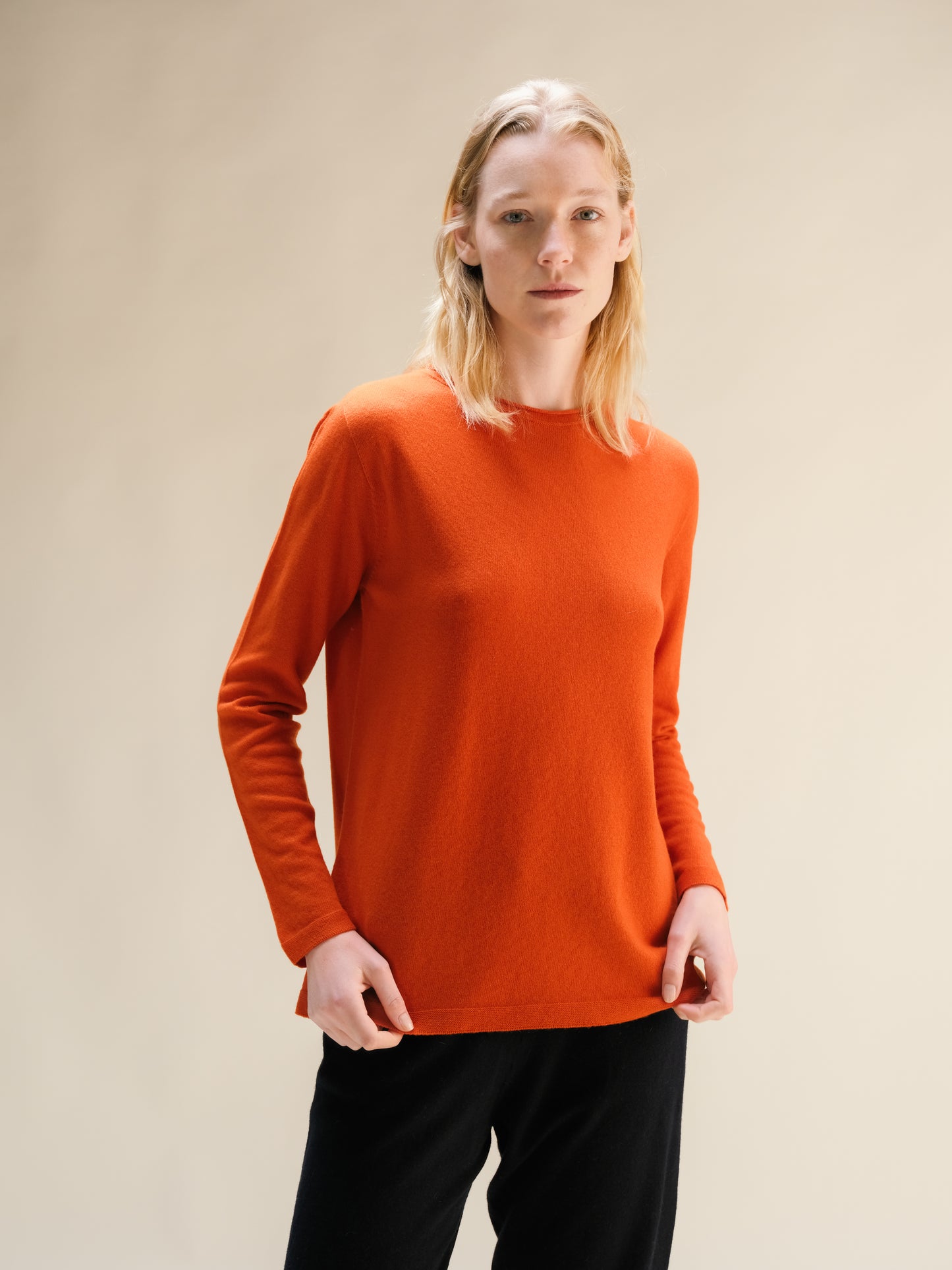 Cashmere Mix Crewneck with “Curl” (3D-Knit)