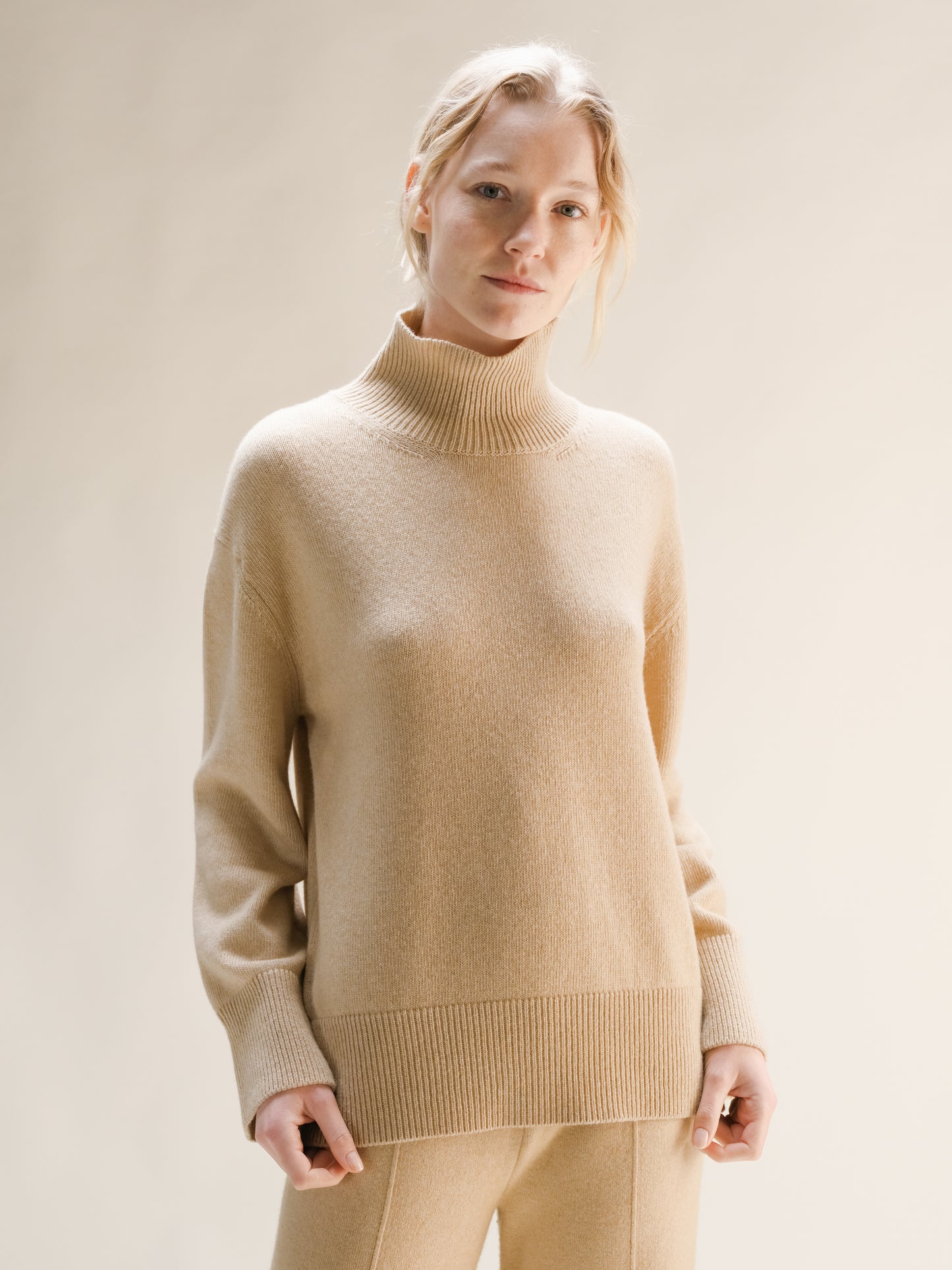 Cashmere Mix Maxi Turtleneck Sweater