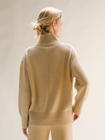 Cashmere Mix Maxi Turtleneck Sweater