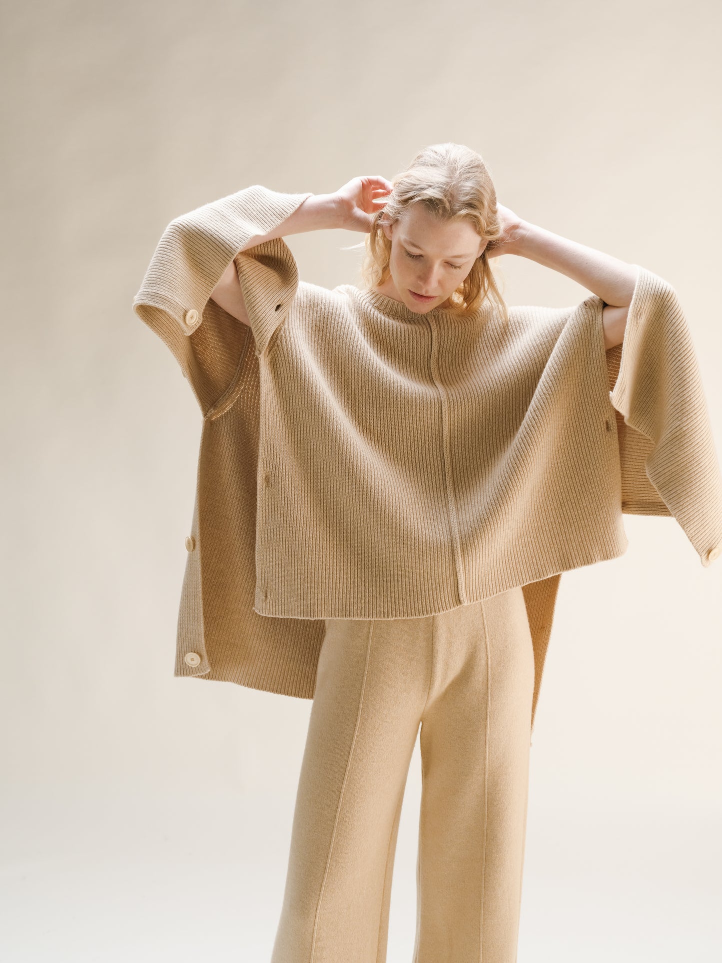 Cashmere Mix Oversized Cape Sweater