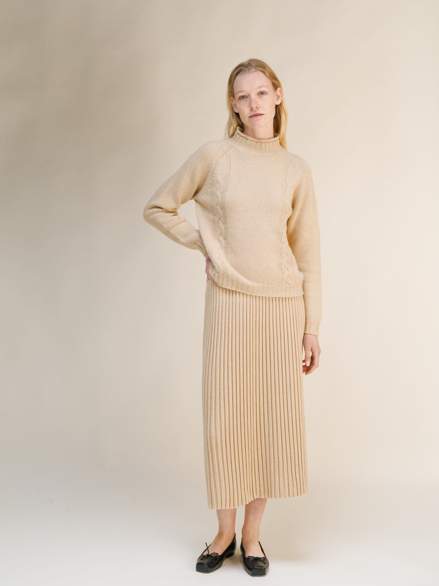 Cashmere Mix Perforated Skirt (3D-Knit)