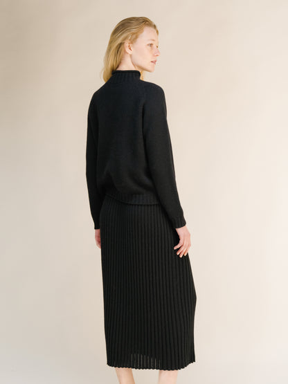 Cashmere Mix Perforated Skirt (3D-Knit)