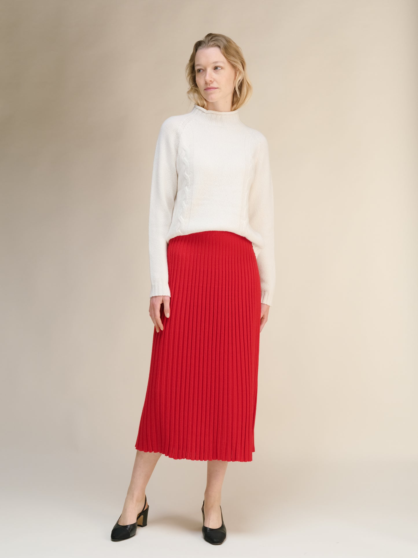 Cashmere Mix Perforated Skirt (3D-Knit)