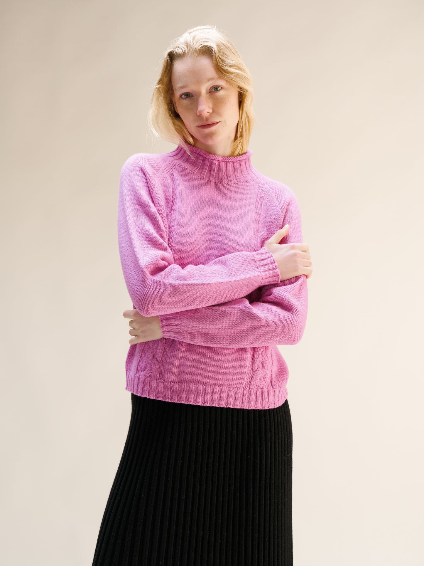 Cashmere Mix Cable Ricciolo Sweater (3D-Knit)