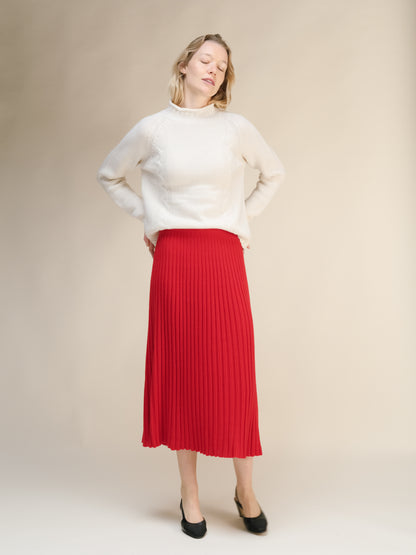 Cashmere Mix Perforated Skirt (3D-Knit)