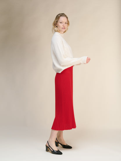 Cashmere Mix Perforated Skirt (3D-Knit)