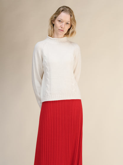 Cashmere Mix Cable Ricciolo Sweater (3D-Knit)