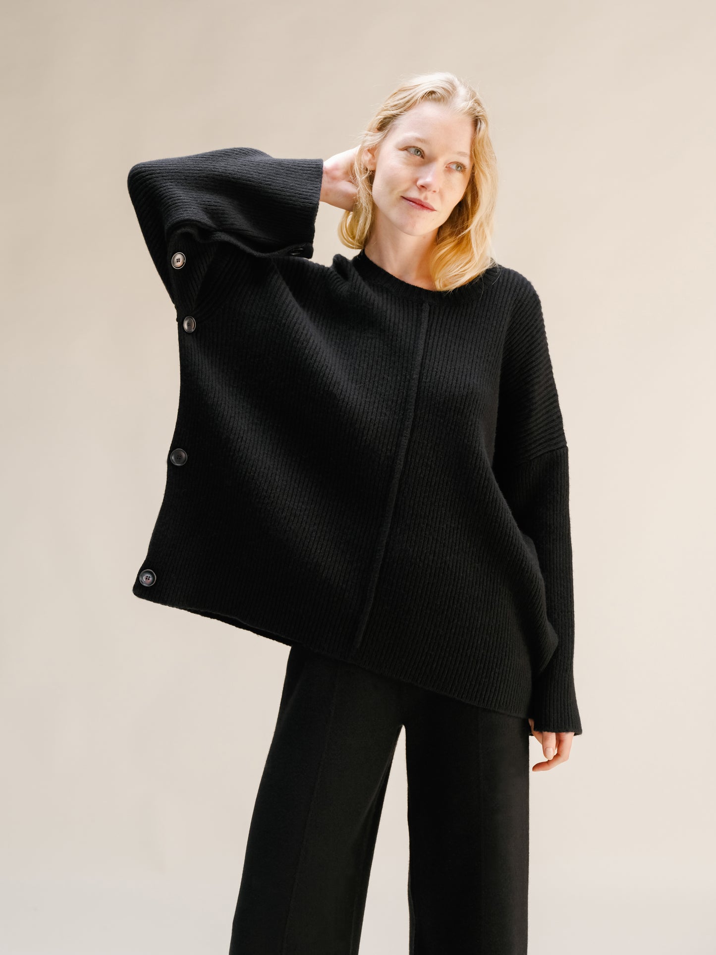 Cashmere Mix Oversized Cape Sweater