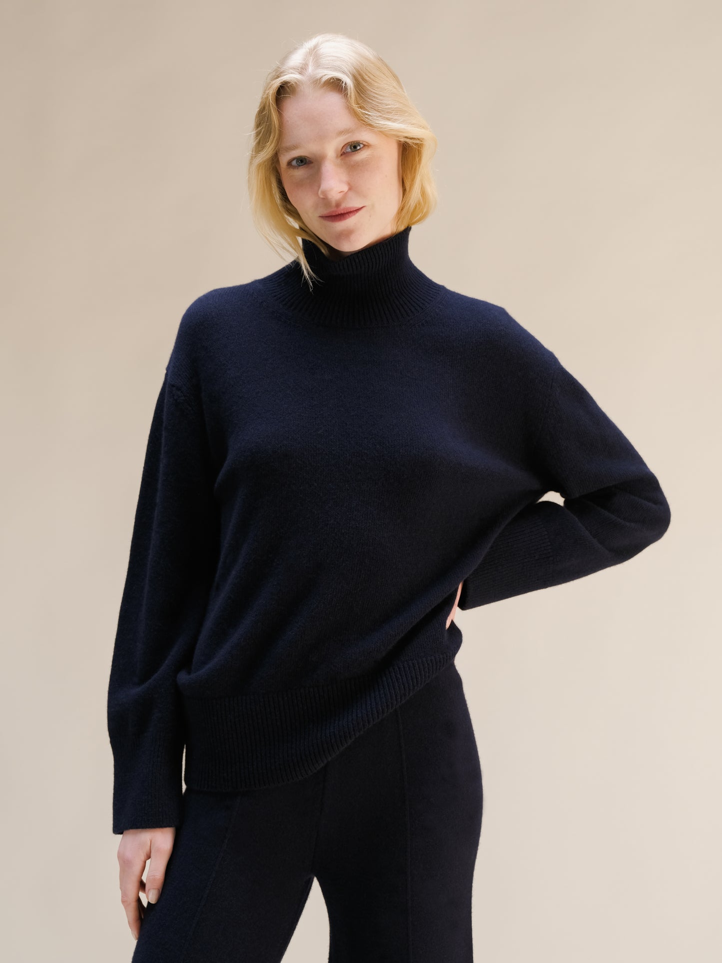 Cashmere Mix Maxi Turtleneck Sweater