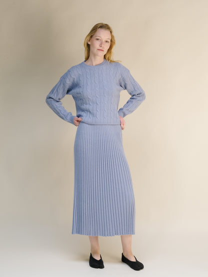 Cashmere Mix Perforated Skirt (3D-Knit)