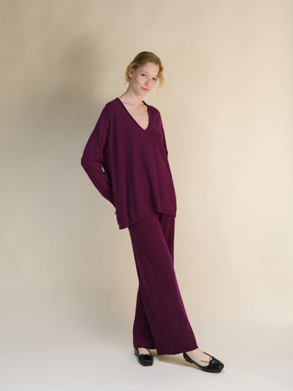 Cashmere Mix Maxi V Neck (3D-Knit)