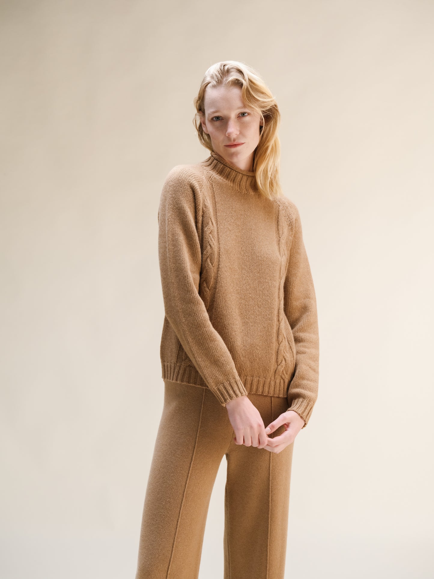 Cashmere Mix Cable Ricciolo Sweater (3D-Knit)