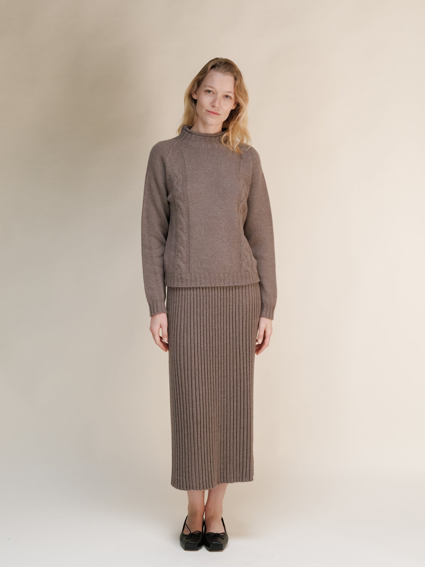 Cashmere Mix Perforated Skirt (3D-Knit)