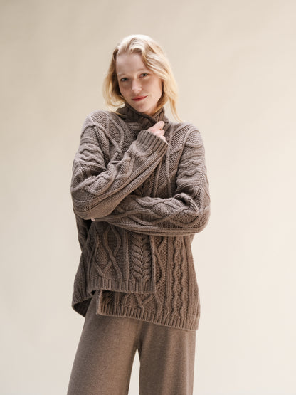 Cashmere Mix Aran Cardigan