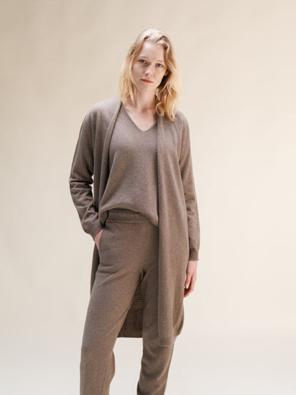 Cashmere Mix Superfine Long Cardigan (3D-Knit)