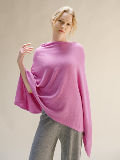 Cashmere Mix Asymmetric Poncho