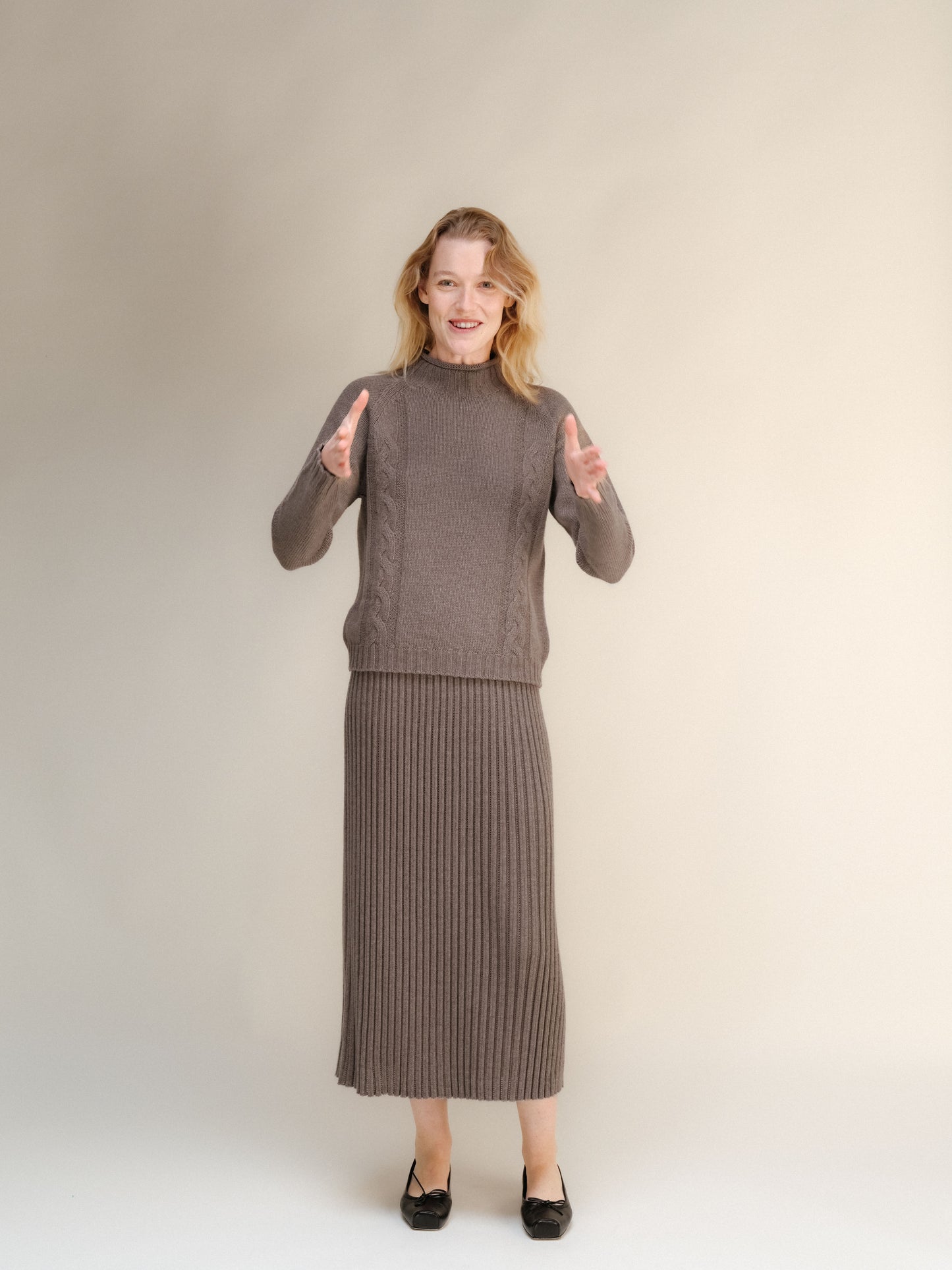 Cashmere Mix Cable Ricciolo Sweater (3D-Knit)