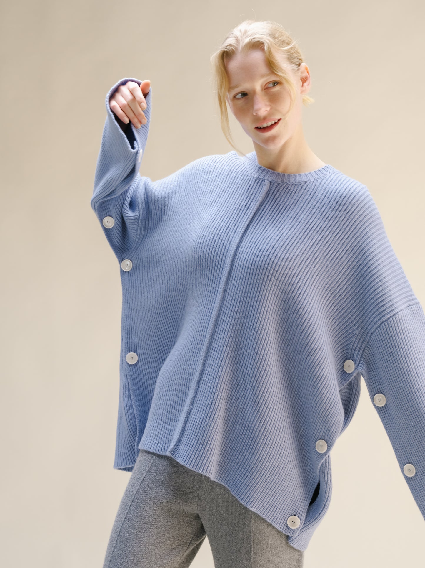 Cashmere Mix Oversized Cape Sweater