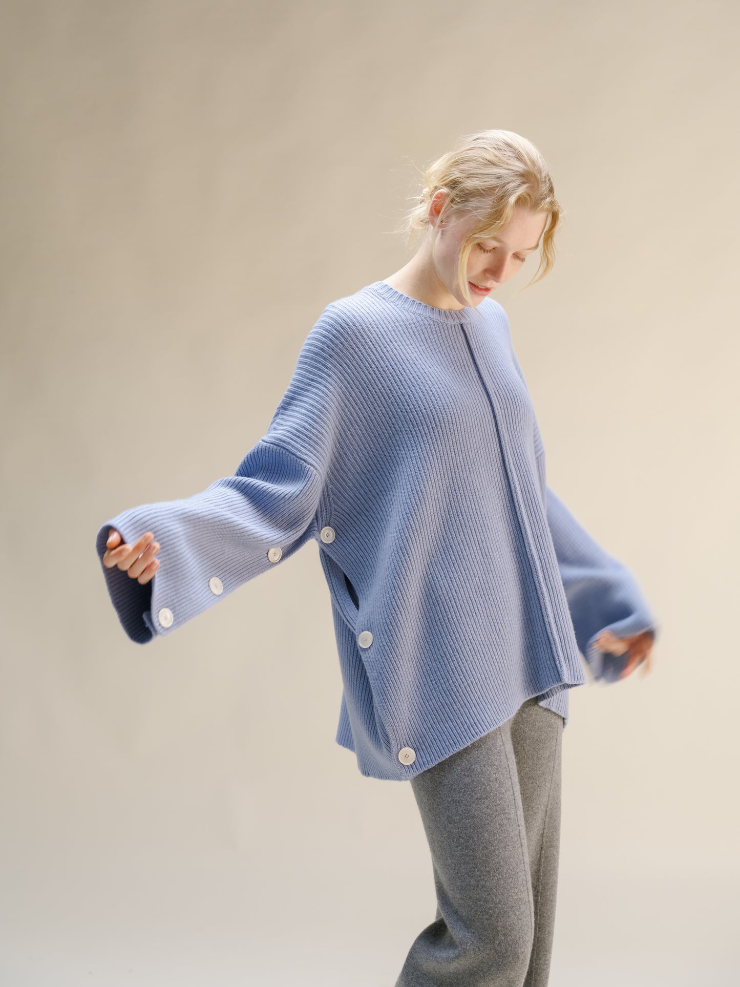 Cashmere Mix Oversized Cape Sweater