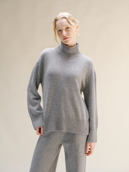 Cashmere Mix Maxi Turtleneck Sweater