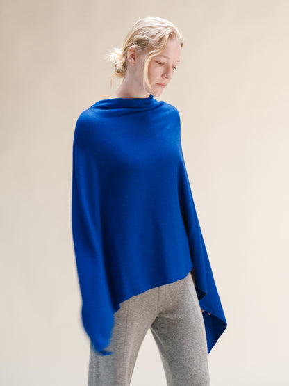 Cashmere Mix Asymmetric Poncho