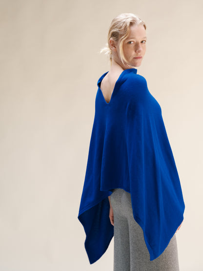 Cashmere Mix Asymmetric Poncho