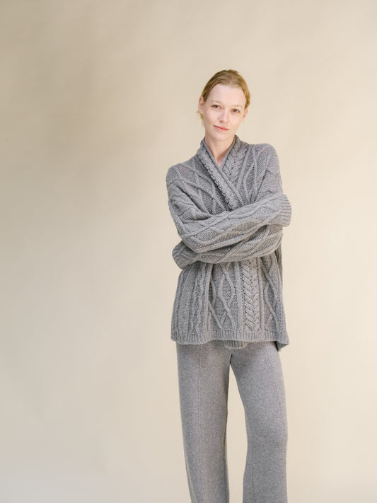 Cashmere Mix Aran Cardigan