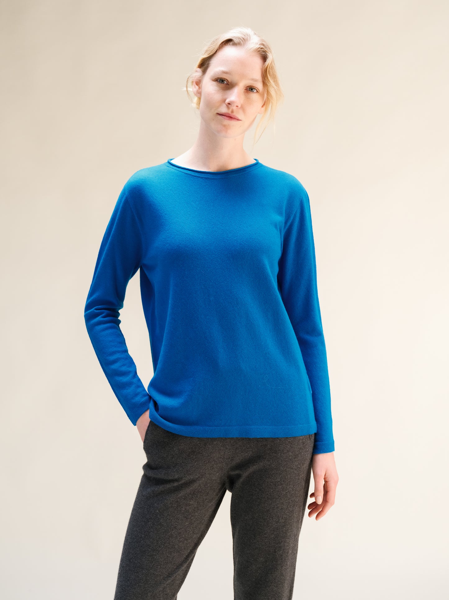 Cashmere Mix Crewneck with “Curl” (3D-Knit)