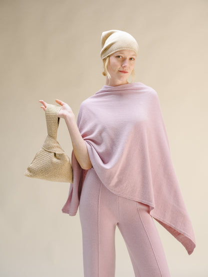 Cashmere Mix Asymmetric Poncho