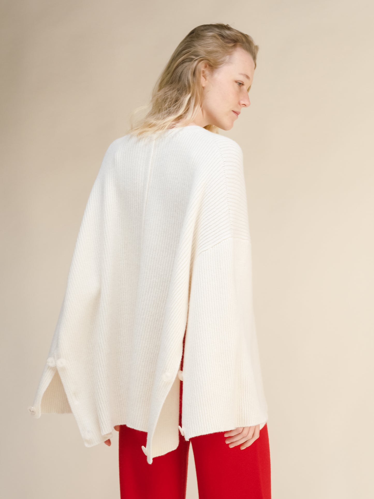 Cashmere Mix Oversized Cape Sweater