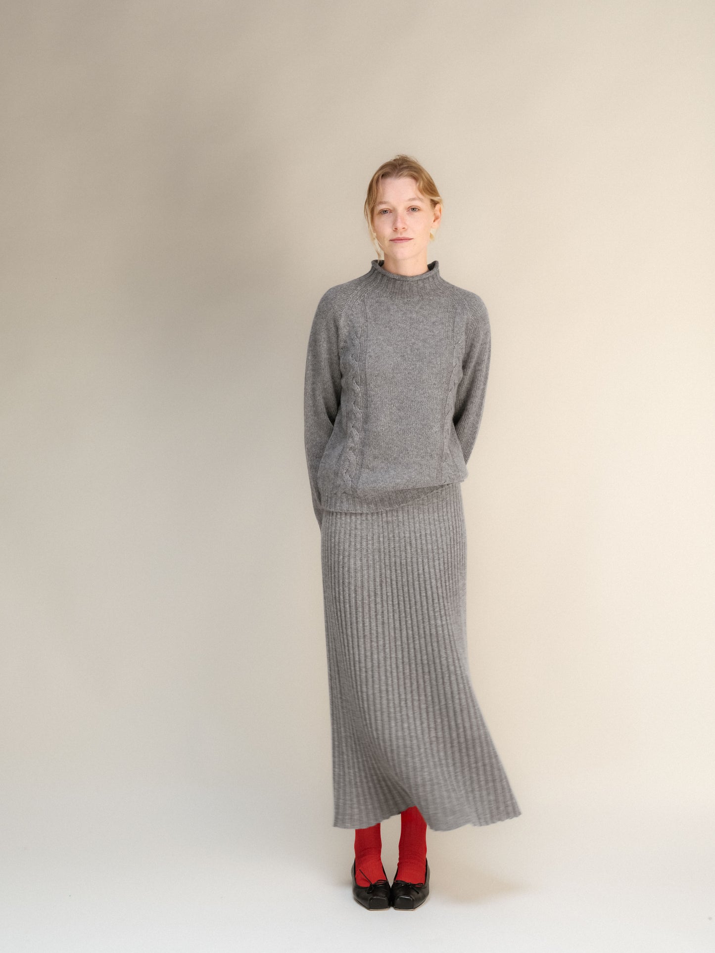 Cashmere Mix Perforated Skirt (3D-Knit)