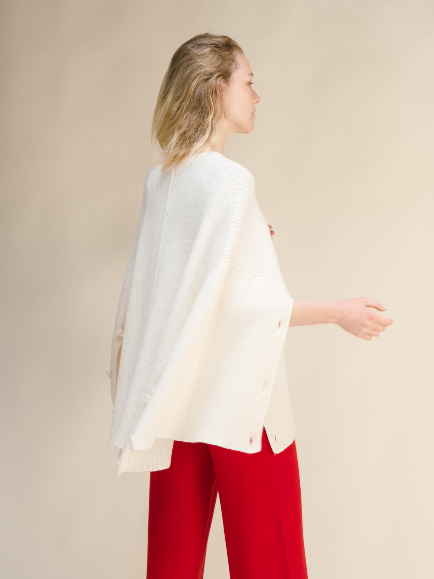 Cashmere Mix Oversized Cape Sweater