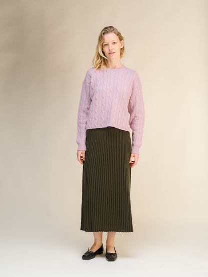 Cashmere Mix Perforated Skirt (3D-Knit)