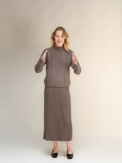 Cashmere Mix Perforated Skirt (3D-Knit)