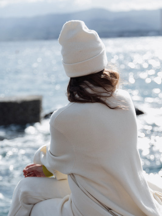 Cashmere Mix Double Knit Beanie