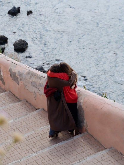 Extra Fine Merino Wool Maxi V-Neck Sweater