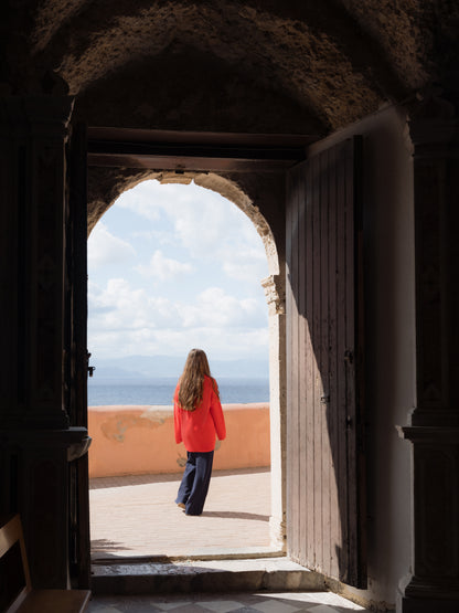 Extra Fine Merino Wool Maxi V-Neck Sweater