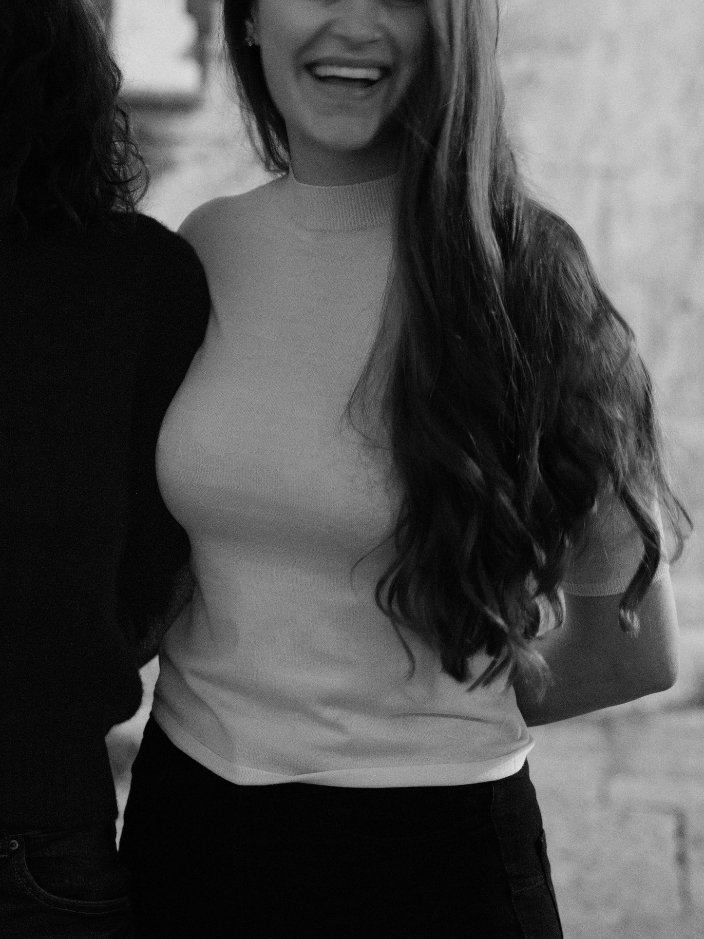 Extra Fine Merino Wool Mock Neck 3/4 Sleeves