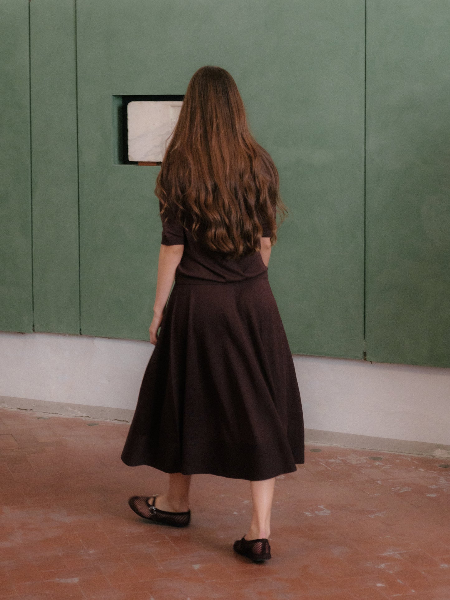 Extra Fine Merino Wool A-Line Skirt (3D-Knit)