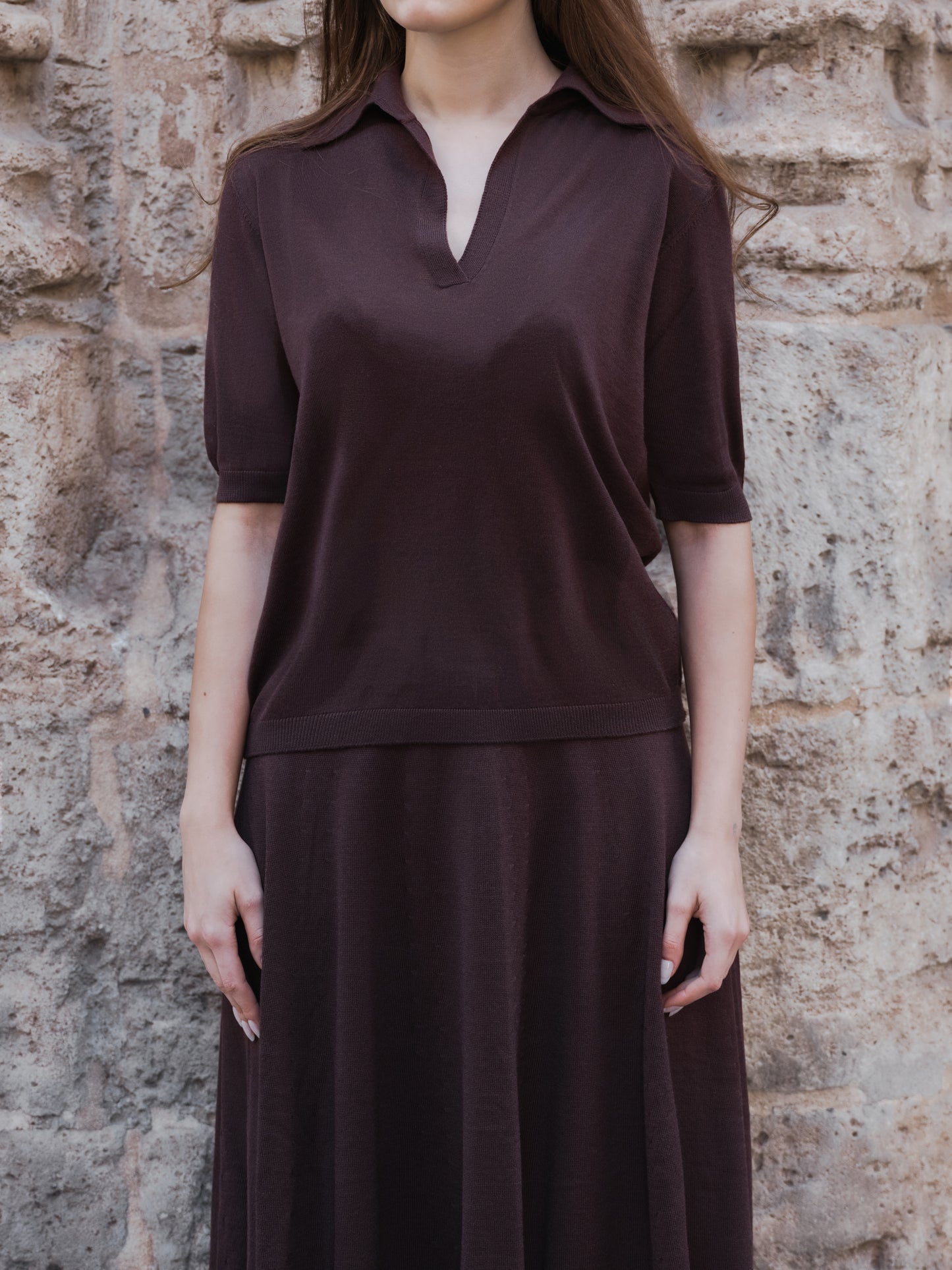 Extrafine Merino Wool Short Sleeve Polo