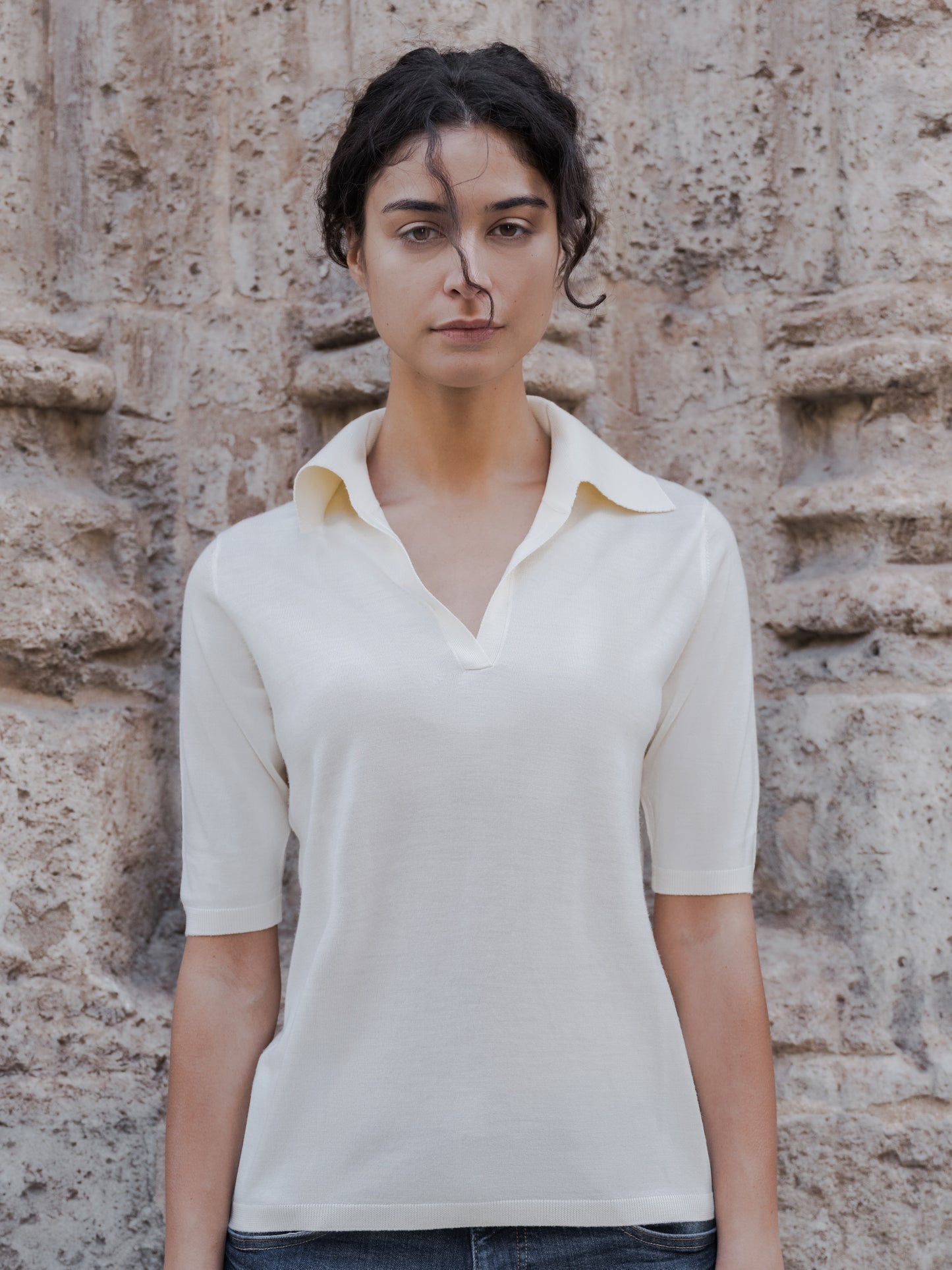 Merino & Silk Polo