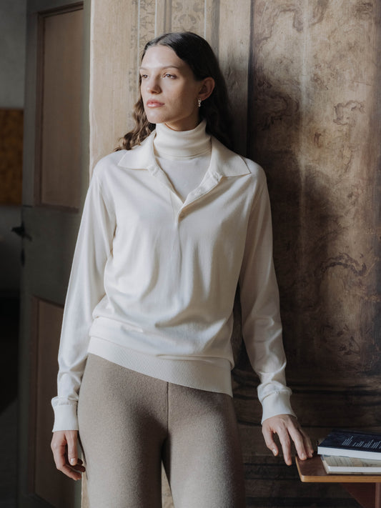 Merino & Silk Polo