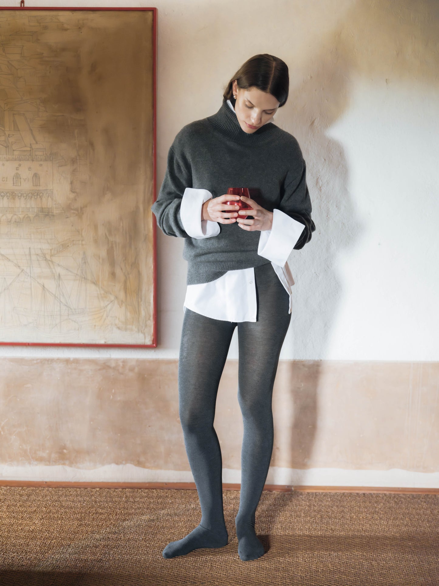 Maxi High Neck Sweater in Pure Cashmere